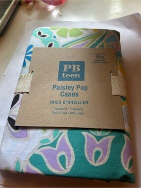 Pottery Barn Teen Paisley Pop Pillowcases set of 2 NEW